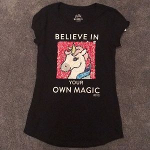 Justice flip sequins short sleeved T-shirt